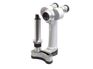 Portable slit lamp isolation on white