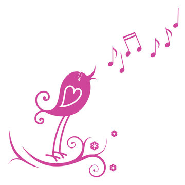bird and musical notes