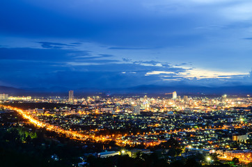 Fototapeta premium Hatyai city in sunset