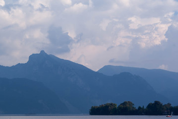 Mountains by lake in Austria