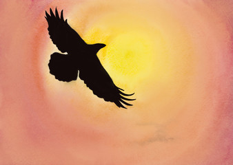 Fototapeta premium crows in the sky
