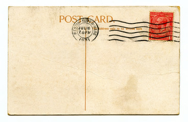 Vintage Postcard over a white background.
