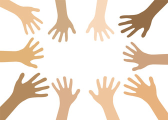 Collection of multicolored hands