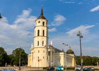 View of Vilnius Cathedral in Lithuania