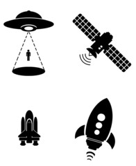 Transport spatial en 4 icônes