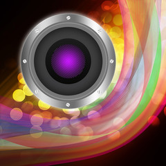 Audio speaker  on  abstract  background
