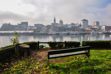Beautiful view over Valdivia from the other side of the river, C