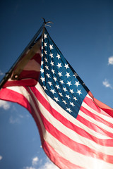 Obraz premium United States flag waving in the wind 