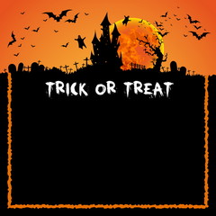 Happy Halloween Card Template, Mix of Various Spooky Creatures,