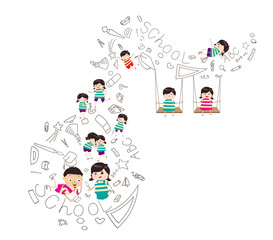 education object on back to school background