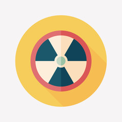 Radiation Flat style Icon with long shadows