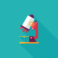 microscope flat icon with long shadow