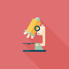 microscope flat icon with long shadow