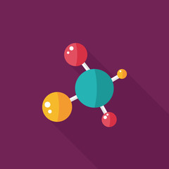 Molecule flat icon with long shadow