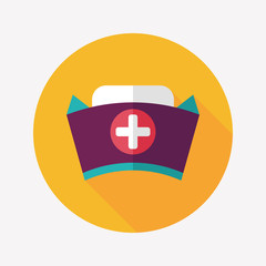 NURSE HAT flat icon with long shadow