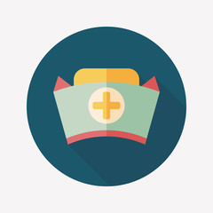 NURSE HAT flat icon with long shadow