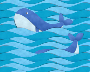 blue whale at sea