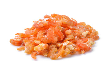 dried shrimp isolated on white