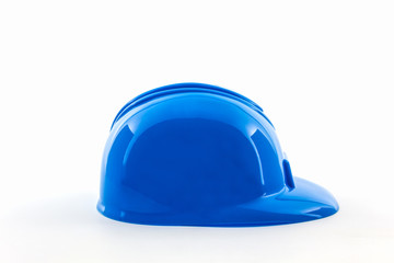 Blue construction helmet.