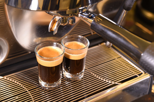 coffee machine preparing cup of coffee