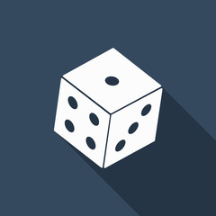 dice icon with long shadow
