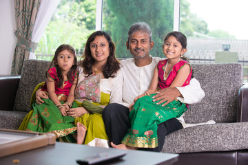 happy indian family enjoying quality time at home indoor