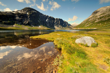Norwegia, Grotli, Lofoty, krajobraz wiejski