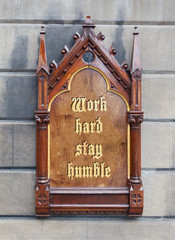 Decorative wooden sign - Work hard, stay humble