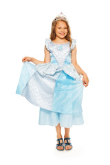 Girl in blue princess dress with crown © Sergey Novikov