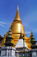 Pagoda in Temple of the Emerald Buddha  or Wat Phra Kaew in Bang