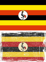 Uganda grunge flag. Vector illustration