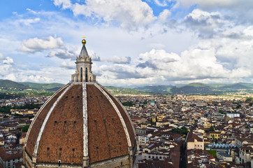 Fototapeta premium View of Florence from a dome of Santa Maria cathedral, Tuscany