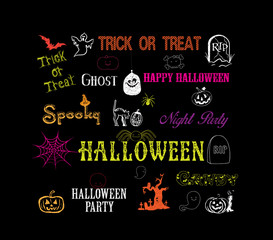 halloween hand drawn elements