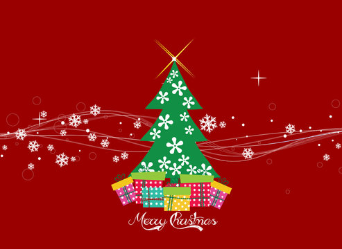 Christmas Card with Christmas tree