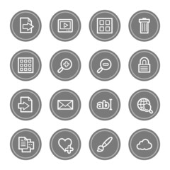 Image viewer web icons, grey circle buttons