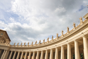 Statues on the Colonnade of St. Peter's Basilica. Vatican City,