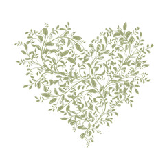 Fototapeta premium Floral love bouquet for your design, heart shape