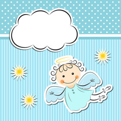 Little angel with stars and cloud