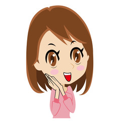 嬉しがる若い女性