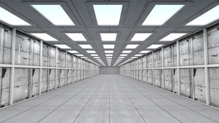 Fototapeta na wymiar Futuristic corridor