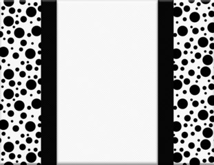 Black and White Polka Dot Frame with Ribbon Background
