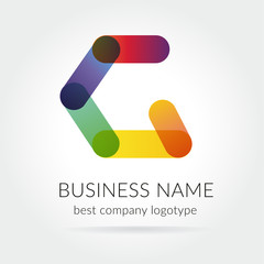 Abstract vector logo design elements. Arrows, labels, ribbons, symbols. Vector illustration