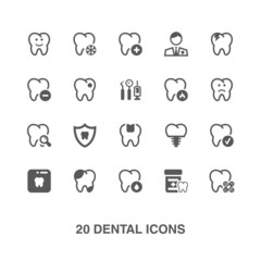 Dental icons set.