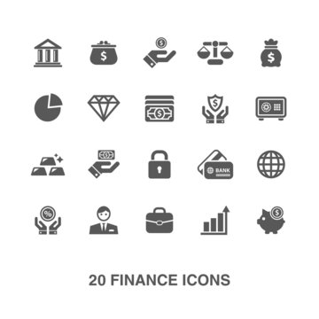 Finance icons set.