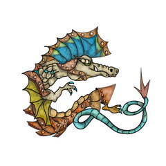 Dragon on white background