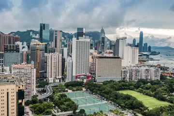 Papier Peint photo Lavable Hong Kong paysage urbain Victoria Park Causeway Bay Hong Kong