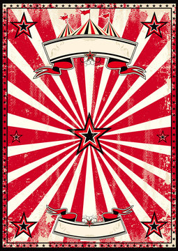 Red circus retro poster