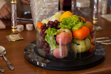 table setting at restaurant.