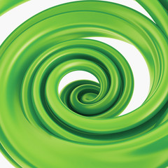 3d abstract green liquid swirl spiral candy cane splash