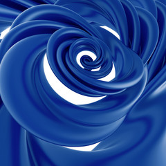 3d abstract blue liquid swirl spiral candy cane splash